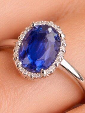 Sterling Silver 2.75g Genuine Sapphire 1.5ct Ring Size 7